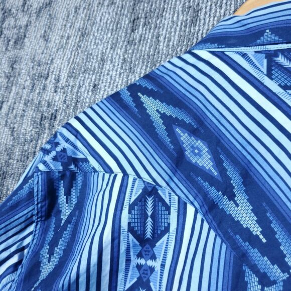 Rock & Roll Denim Pearl Snap Men’s M Aztec Western Southwest Rodeo Cowboy - Picture 13 of 14